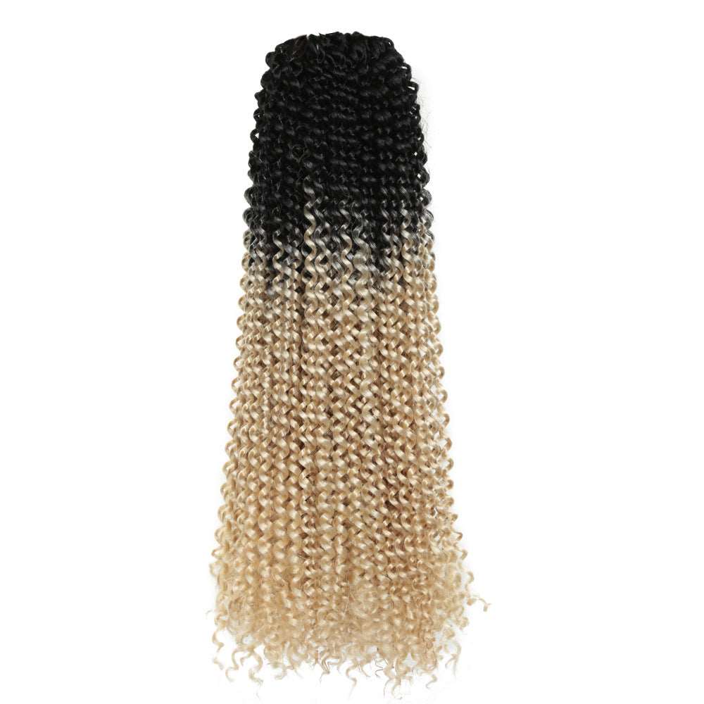 African Wig 18 Inches 44roots Water Wave Gradient Chemical Fiber Crochet Hair curtain