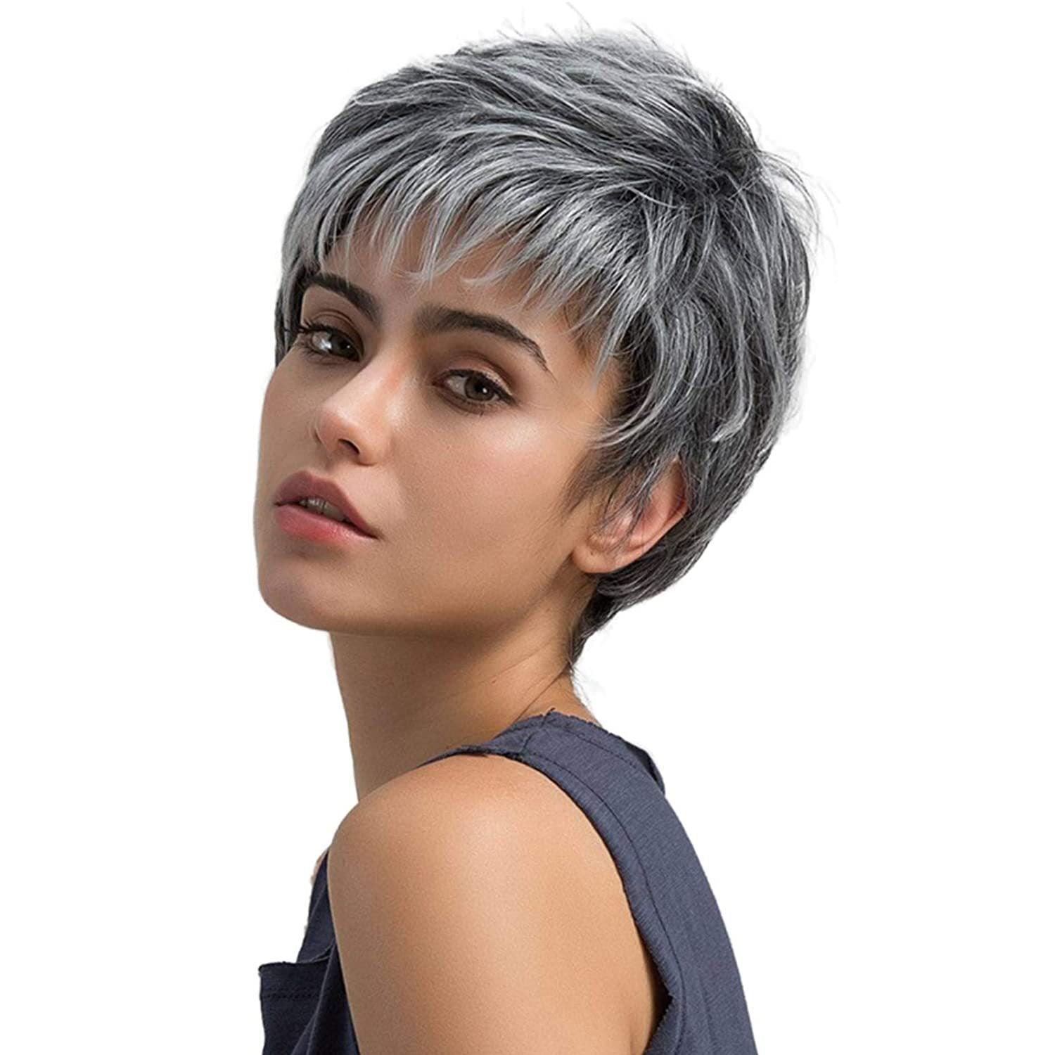 Gradient Silver Grey Chemical Fiber Wig - JWHL FASHION