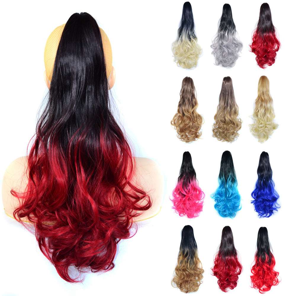 33. Ponytail Gradient Color Long Curly Hair Wig