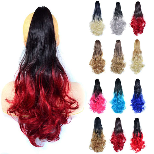 33. Ponytail Gradient Color Long Curly Hair Wig