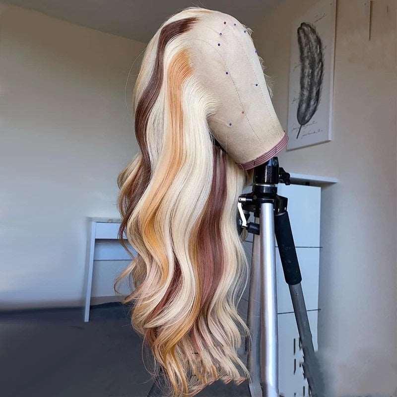 Body Wave Front Lace bleached human hair Wig