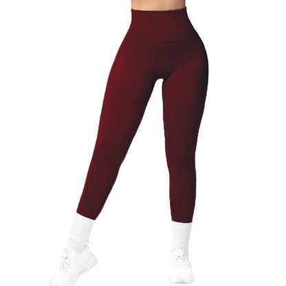 High Waist Seamless Leggings Threaded Knitted Fitness Pants