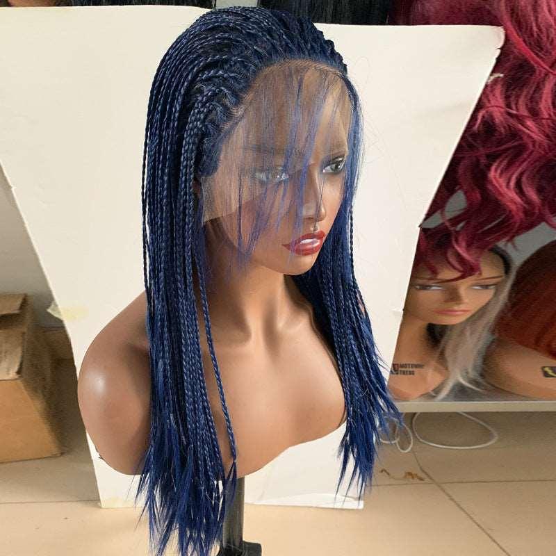 Blue three-strand braided Wig