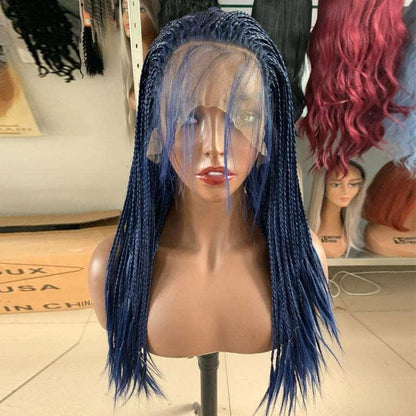 Blue three-strand braided Wig