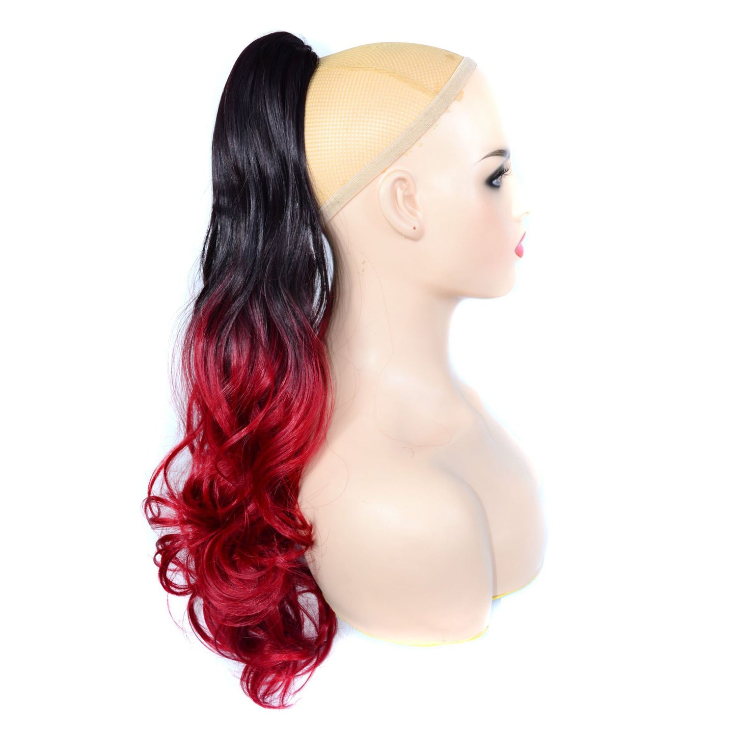 Ponytail Gradient Colors Long Curly Hair Wig