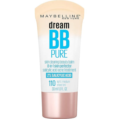 Maybelline Dream Pure 8 in 1 Skin Perfector BB Cream, Medium, 1 fl oz