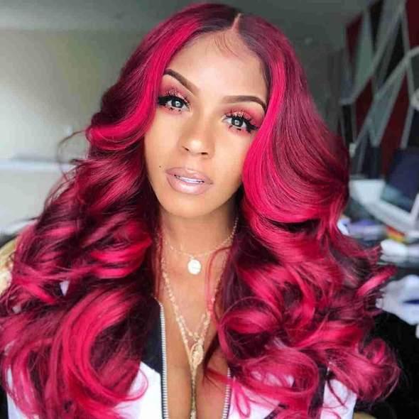 Ladies Wavy Long Curly Hair Lexin Rose Net chemical fiber Wig - JWHL FASHION