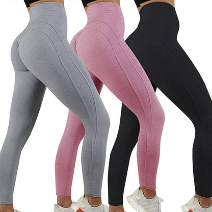 Solid color exercise leggings - JWHL FASHION