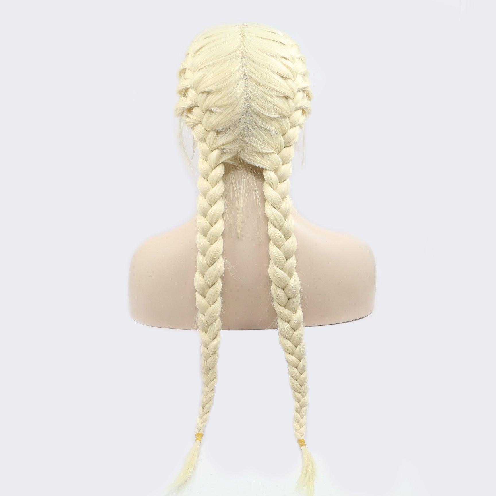 Long Section With Bangs Double Ponytail Fishbone Braids Wig - JWHL FASHION