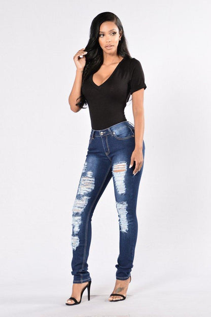 New style denim trousers with ripped jeans - JWHL FASHION