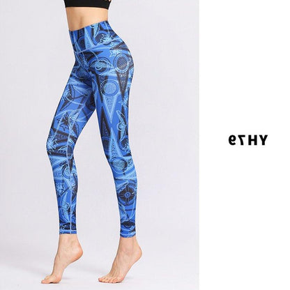 Tie-dye printed yoga pants - JWHL FASHION