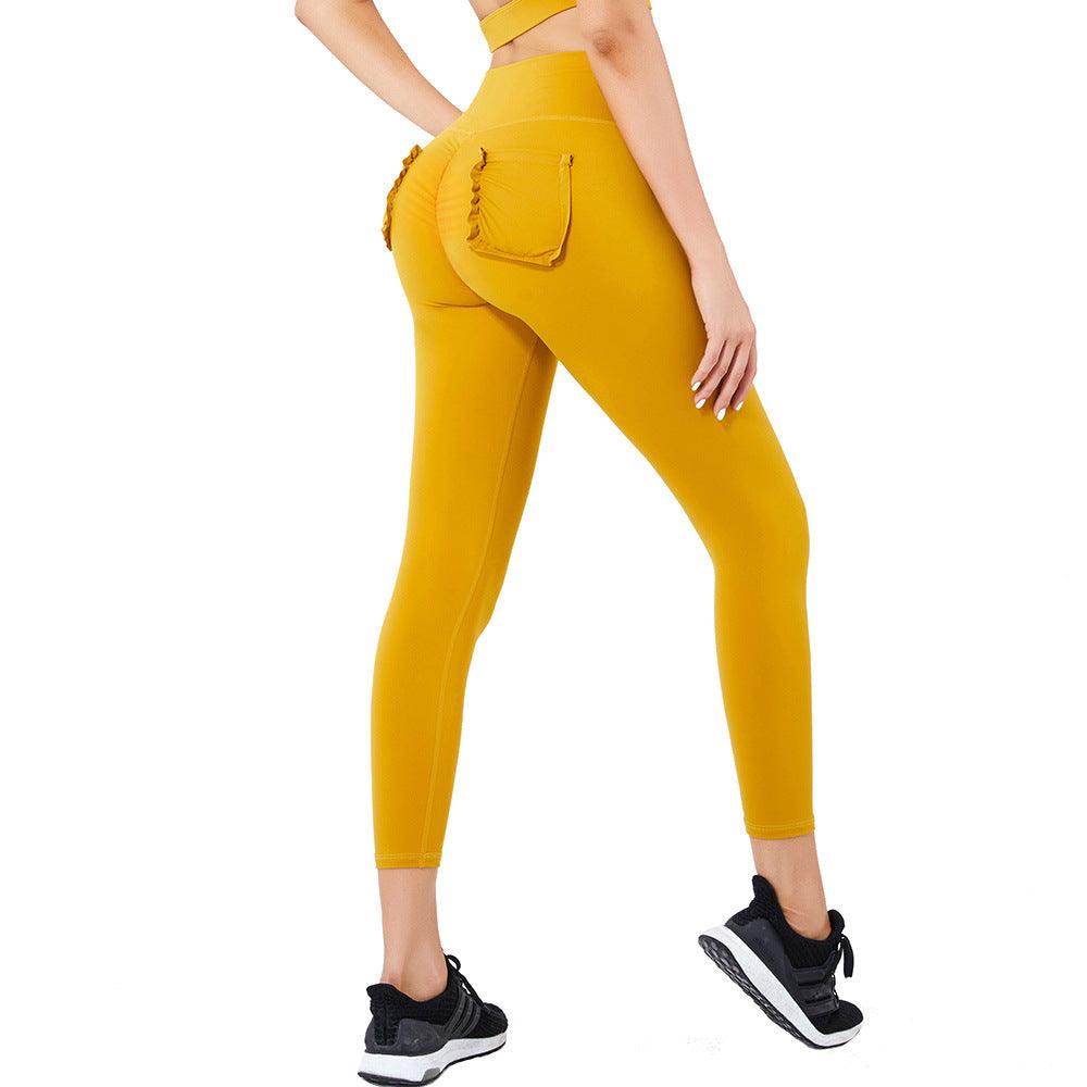 Pocket high waist sports fitness cropped pants - JWHL FASHION