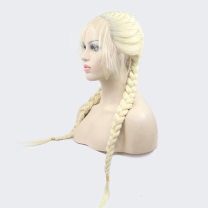 Long Section With Bangs Double Ponytail Fishbone Braids Wig - JWHL FASHION