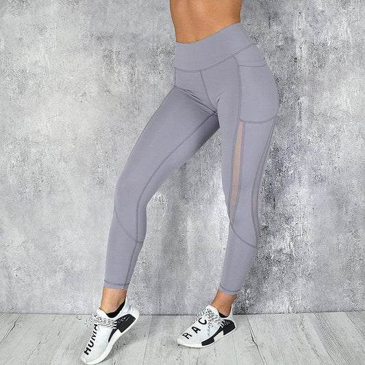 Mesh stitching yoga pants - JWHL FASHION