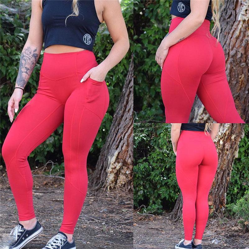 Slim stitching breathable yoga pants - JWHL FASHION