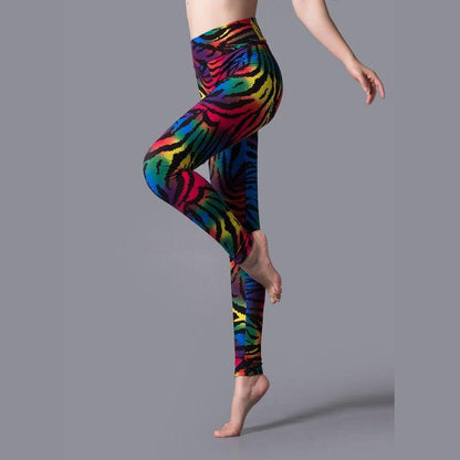 Brushed Printed High Waist Pants Yoga Leggings - JWHL FASHION