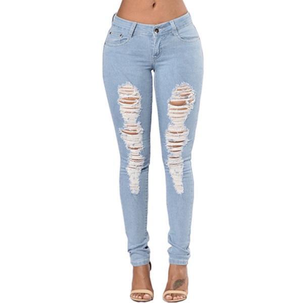 Ripped Jeans For Women 2021 Women Jeans Pencil Pants Denim Jeans - JWHL FASHION