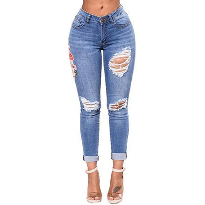 Ripped Jeans For Women 2021 Women Jeans Pencil Pants Denim Jeans - JWHL FASHION