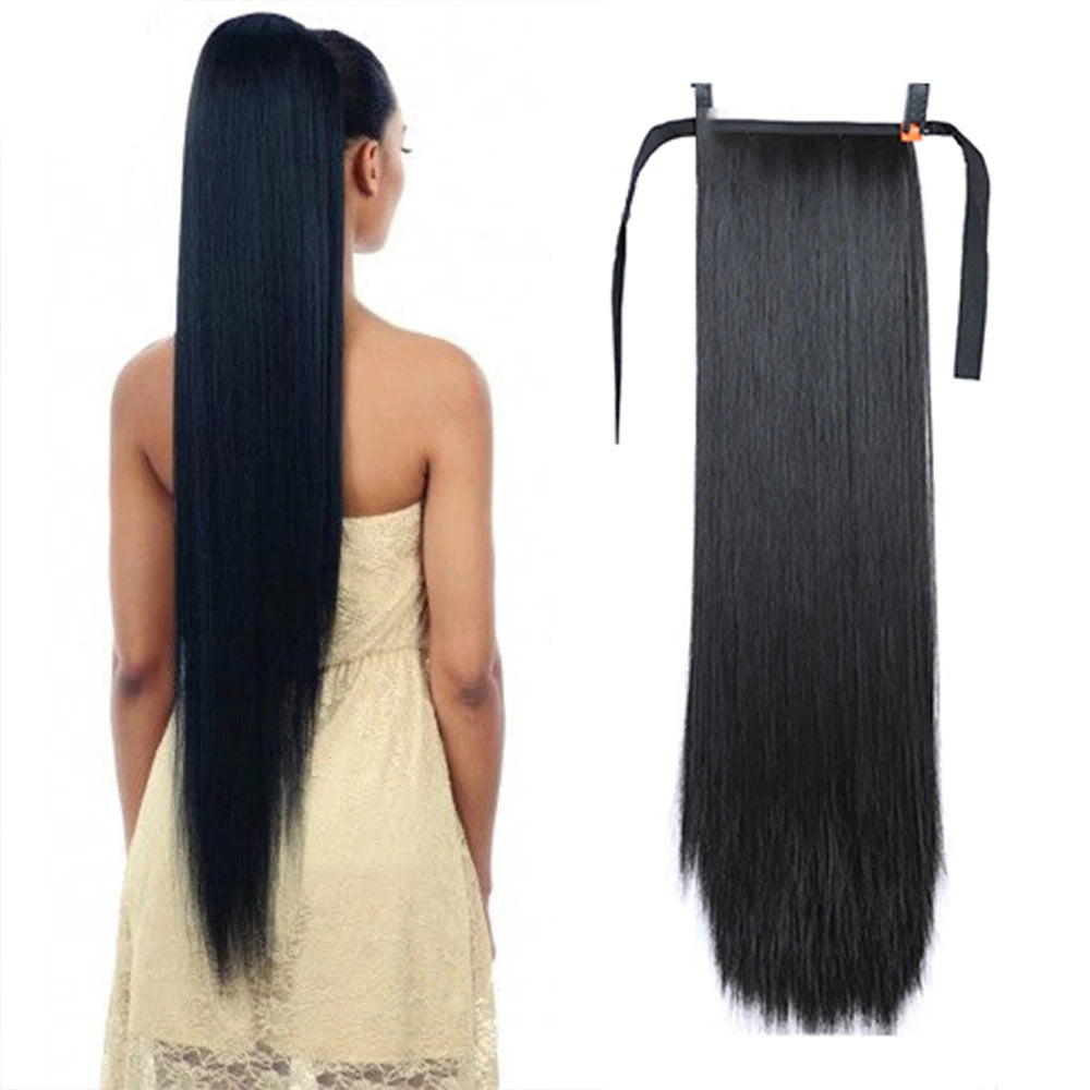 Ponytail Long Straight Hair Bandage Style Curtain - JWHL FASHION