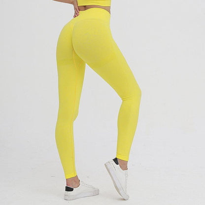 Hot-Selling Seamless Knitted Hip Buttocks Moisture Wicking Yoga Sports Leggings - JWHL FASHION