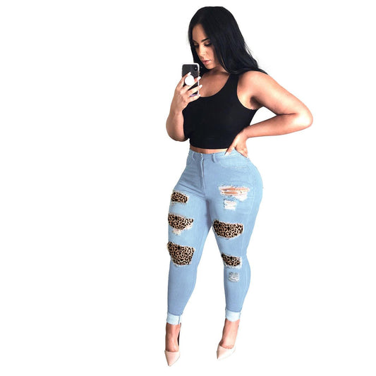 New Personality Big Hole Skinny Jeans Women - JWHL FASHION