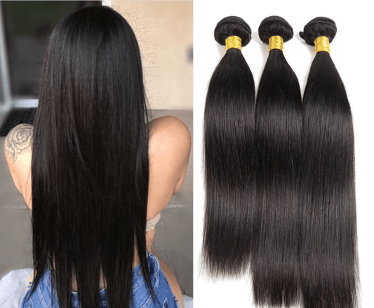 Hair Weave Black Synthetic Straight Hair Curtain - JWHL FASHION