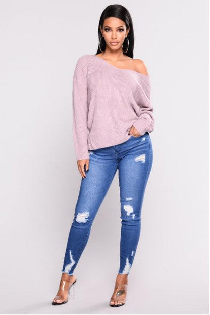 European And American Stretch Ripped High-Waisted Jeans - JWHL FASHION