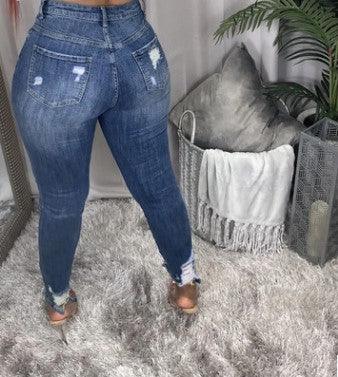 Jeans High-Waist Stretch Slim Pants Pencil Feet Pants - JWHL FASHION