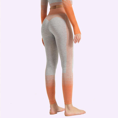 Striped Knitted High Stretch Tight Sports Hip Yoga Pants - JWHL FASHION