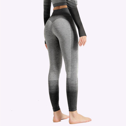 Striped Knitted High Stretch Tight Sports Hip Yoga Pants - JWHL FASHION