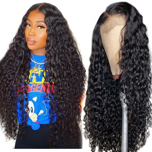 Water Wave Baby Hair Lace Wig, Half Lace Real Human Hair Wig (13X6, 13X4, 4X4) - JWHL FASHION