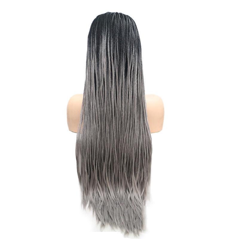 African Three-strand Braids, Chemical Fiber Front Lace Fine Braids Wig - JWHL FASHION