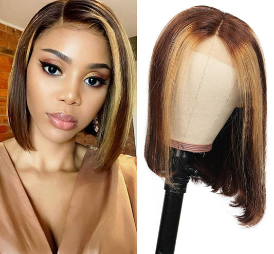 Piano Color Bob Real Human Hair Wig - JWHL FASHION