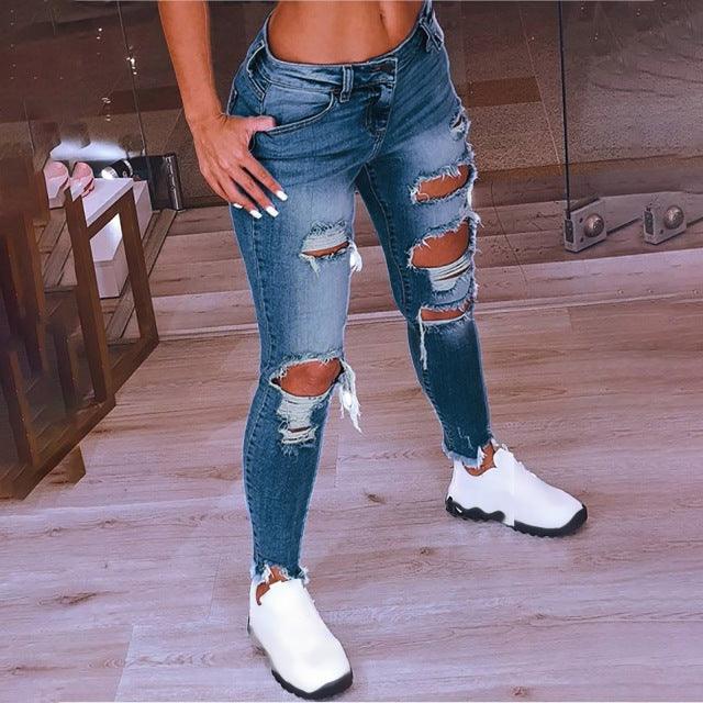 Street Style Sexy Ripped Jeans For Women - JWHL FASHION