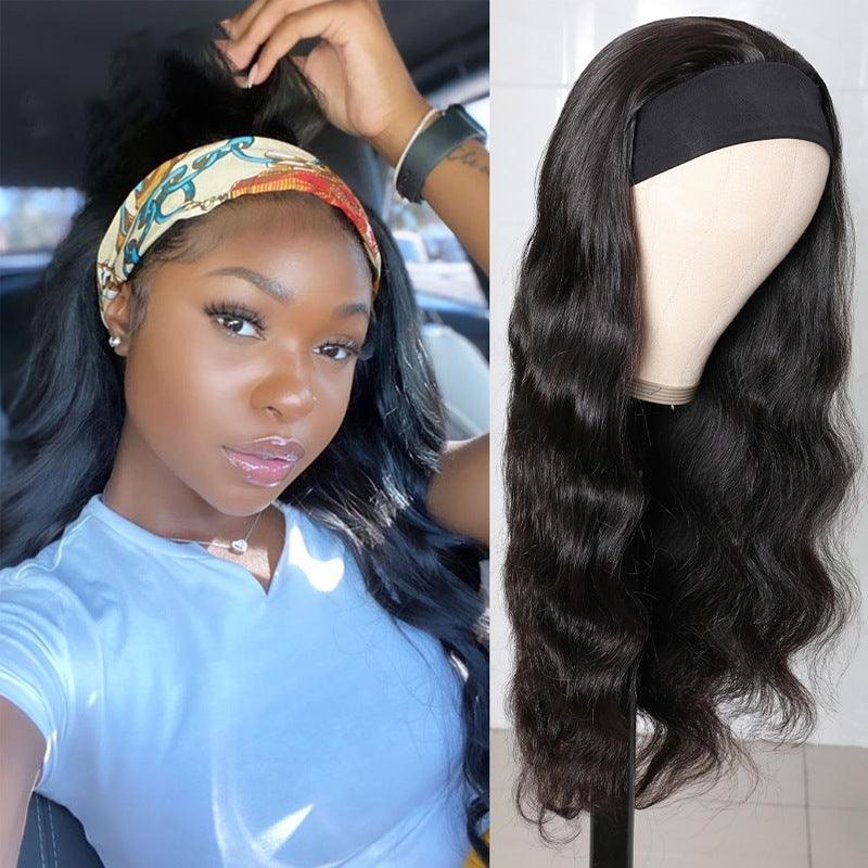 Long Curly Hair Black Mid-section Big Wave Synthetic Wig - JWHL FASHION