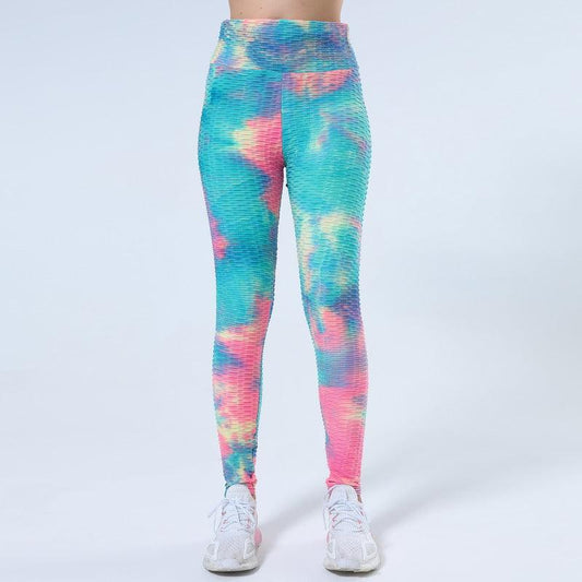 Tie-dye jacquard hip yoga leggings - JWHL FASHION