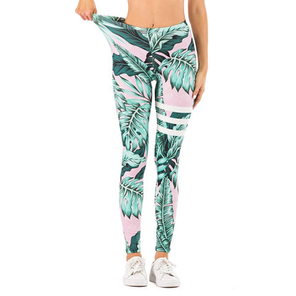 Printed yoga pants outdoor sports leggings - JWHL FASHION