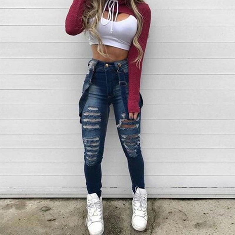 High-rise ripped jeans - JWHL FASHION