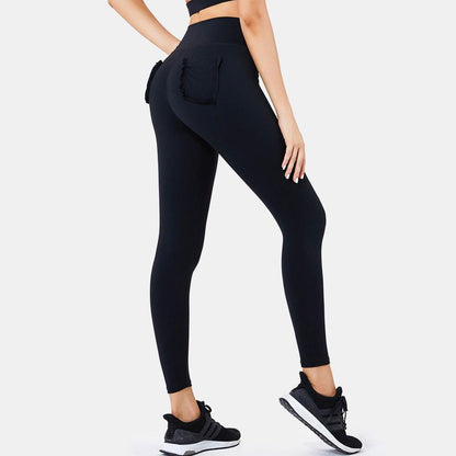 Pocket high waist sports fitness cropped pants - JWHL FASHION