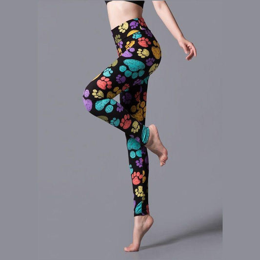 Brushed Printed High Waist Pants Yoga Leggings - JWHL FASHION