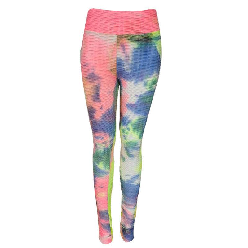 Tie-dye jacquard hip yoga leggings - JWHL FASHION