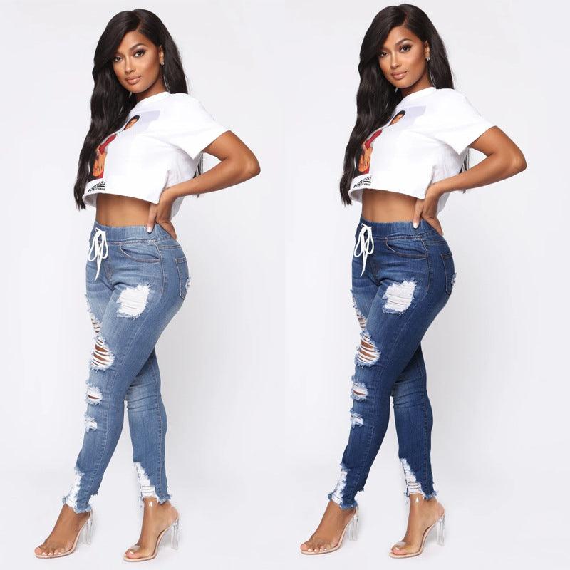 Ripped high-rise jeans - JWHL FASHION