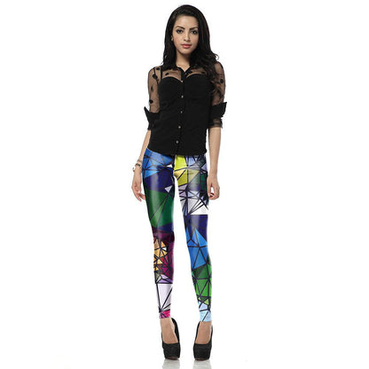 Women's Diamond Color Stitching Leggings - JWHL FASHION