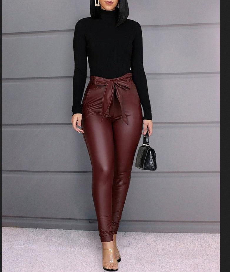 Tight pu leather leggings - JWHL FASHION