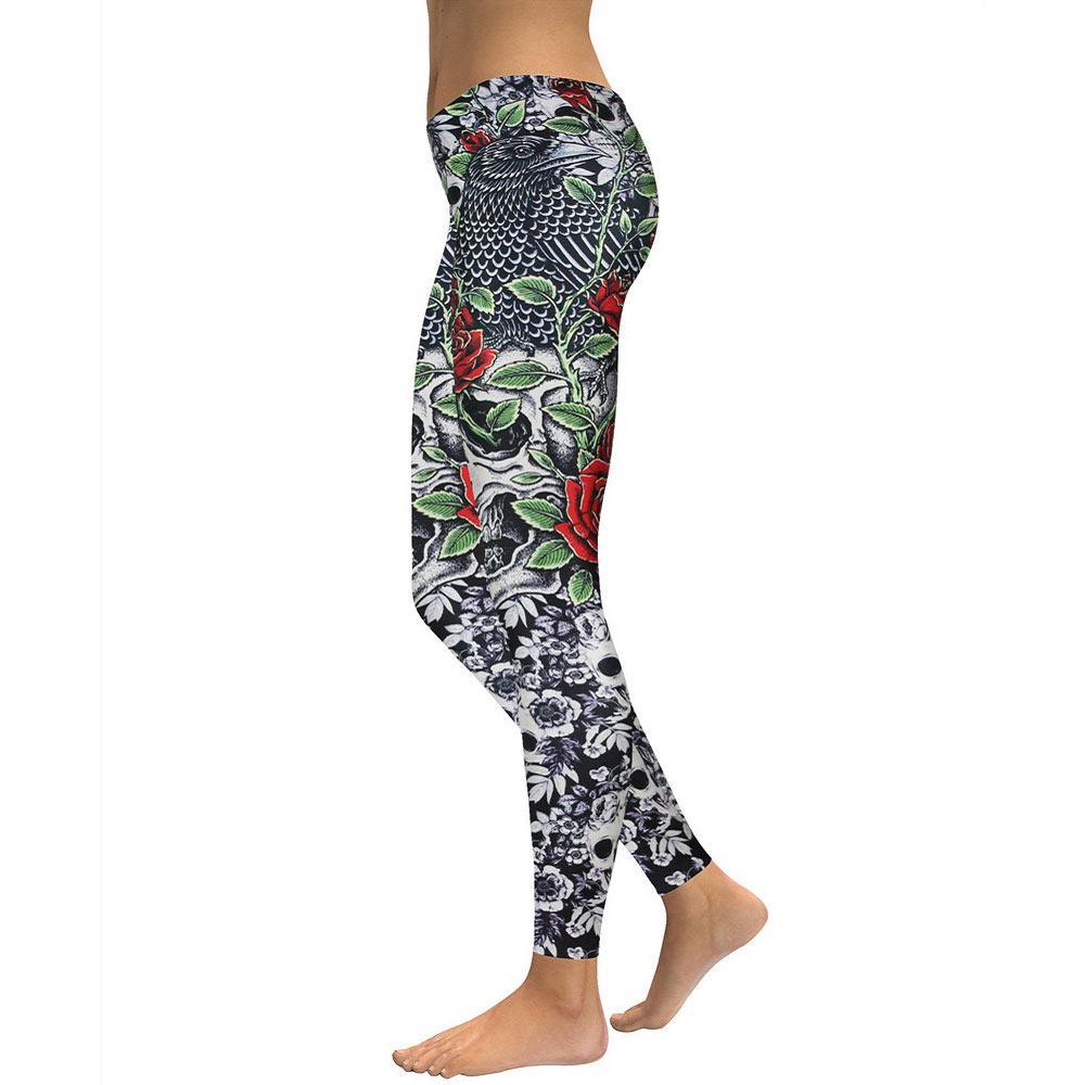 RosesSkulls YogaWorkout Leggings - JWHL FASHION