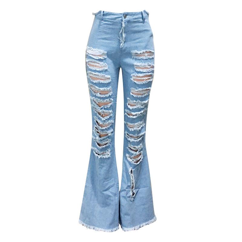 Personalized street trend flared denim pants - JWHL FASHION