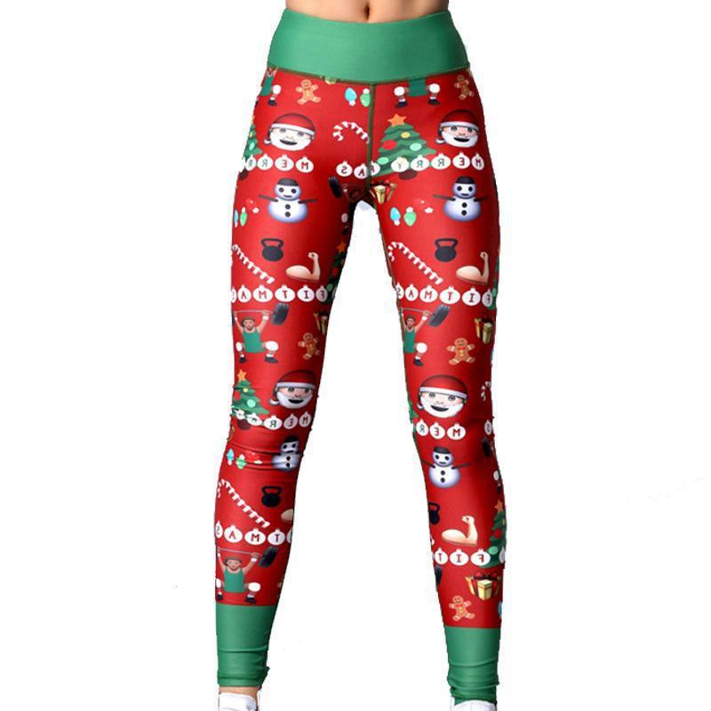 Christmas print clothing fitness pants yoga pants - JWHL FASHION