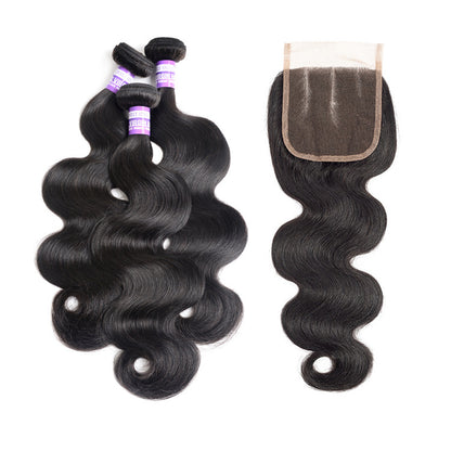 Brazilian Human Hair Bundles with Closure - JWHL FASHION