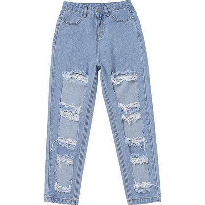 Ripped raw high-rise jeans - JWHL FASHION