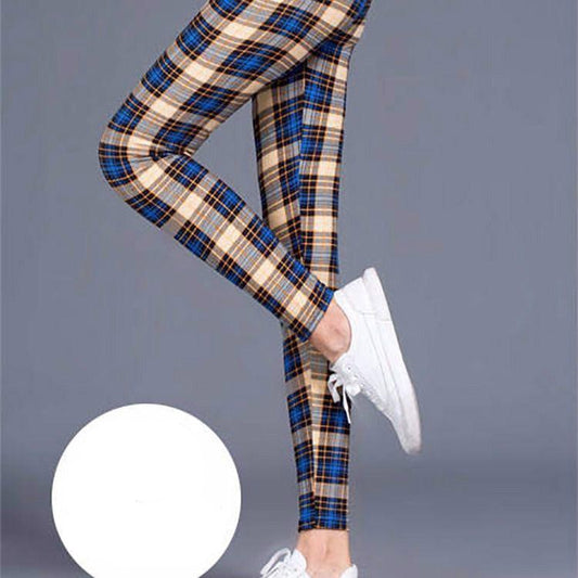 Milk silk check leggings - JWHL FASHION